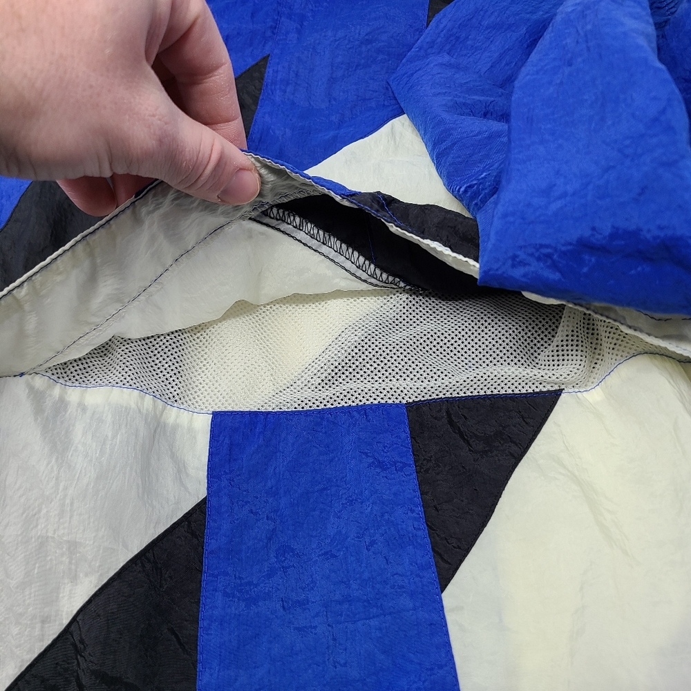 Reebok Blue Black White Windbreaker Jacket - Picture 7 of 13